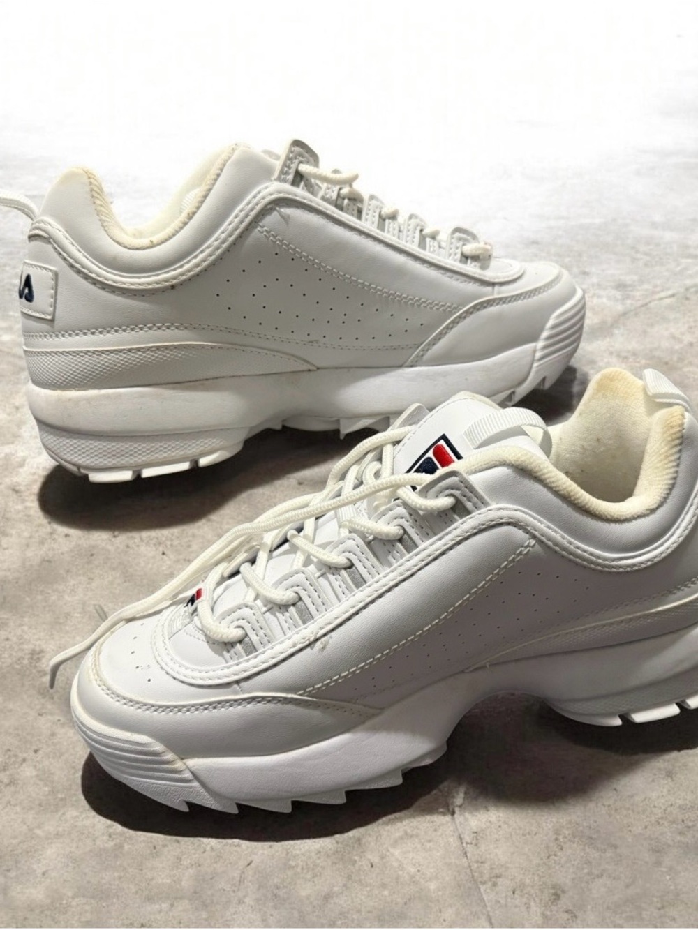 FILA DISRUPTOR II KIDS SNEAKER WHITE/PCT/VRED FW02945-111 Size 6   38.5 - Picture 5 of 8